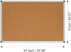 DEVELOP 36x24 Inch Cork Board Bulletin Board, Wall Mounting Pin Memo Notice Cork Board with Silver Aluminium Frame for Office, Home, and Classroom, Includes 10 Push Pins - Image 5
