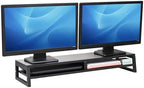 Mind Reader 2-Tier MDF Double Monitor Stand, Dual Screen Riser with Storage Shelf, 33.75 Inch Wide, 88 lb Capacity, Black by MindReader