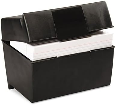 (3 Pack Value Bundle) OXF01581 Plastic Index Card Flip Top File Box Holds 500 5 x 8 Cards, Matte Black by Unknown