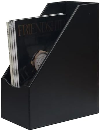 UnionBasic Leatherette Magazine File Holder Set of 4, Black - Image 6