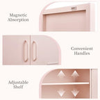 IRONFFICE Metal Cabinets,2 Door Cabinet with Adjustable Shelf,Pink Storage Cabinet for Bedroom,Living Room,Pink - Image 6