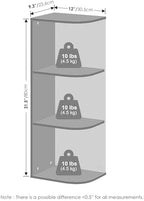 Furinno Reed Corner Shelf, 3-Tier Corner Bookshelf, Book Shelf, Corner Shelves, Storage Rack, for Organization and Storage, Home Office, Living Room, Blackwood - Image 2
