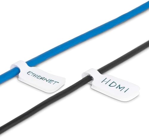 StarTech.com 3.5in (9cm) Cable Labels, 100 Pack, White, Hook-to-Hook Cable Tags, Write-On Cord Labels for Cable/Cord Management - Image 7