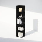Furinno Reed Corner Shelf, 5-Tier Corner Bookshelf, Book Shelf, Corner Shelves, Storage Rack, for Organization and Storage, Home Office, Living Room, Blackwood - Image 5