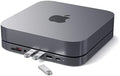 Satechi USB C Hub, Type-C Aluminum Stand & Hub, USB-C Data Port, Micro/SD Card Readers, USB 3.0 & Headphone Jack Port, for Mac mini M2/M1 (Not Compatible with M4) - Space Gray by Satechi