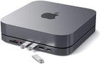 Satechi USB C Hub, Type-C Aluminum Stand & Hub, USB-C Data Port, Micro/SD Card Readers, USB 3.0 & Headphone Jack Port, for Mac mini M2/M1 (Not Compatible with M4) - Space Gray by Satechi