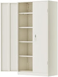 Greenvelly Garage Storage Cabinet,72" Metal Cabinet with 2 Doors and 4 Shelves,Steel File Cabinet for Home Office, Garage, Classroom（Grey 36" X 18"） by Greenvelly