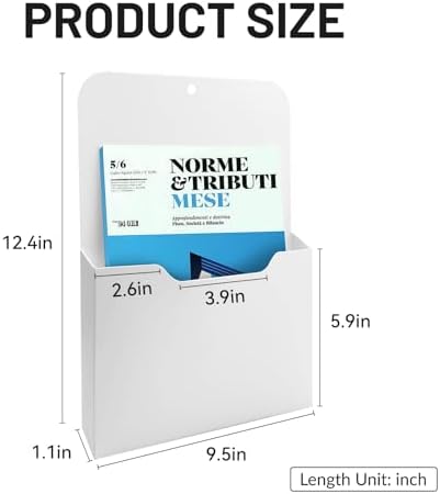 DALTACK 6 Pack Magnetic File Folder Holders, Large Vertical Pockets, White - Image 3