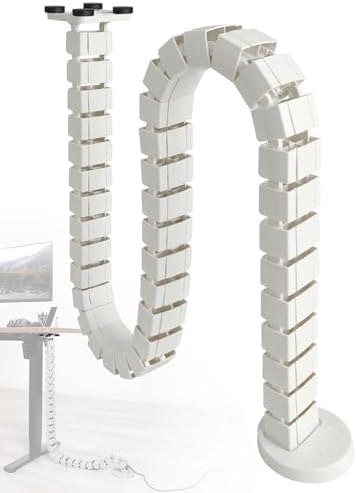 Under Desk Cable Management Spine, Magnetic Wire Organizer White by Unknown
