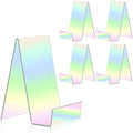 ZOEY Acrylic Book Stand with Ledge - Colorful Display Easels Plate - 5 Pack Large Holder for Books, Music Sheets, Artworks, CD, Tablet by ZOEY