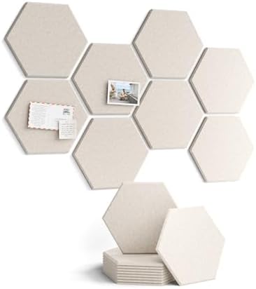 Fluxynara 8-Pack Hexagon Felt Bulletin Board Tiles, Oatmeal-1 by FLUXYNARA