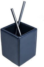Navy Blue Bonded Leather Pencil Cup - Image 2