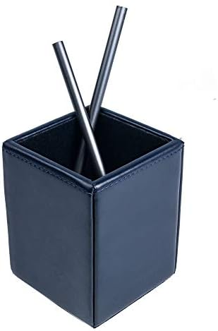 Navy Blue Bonded Leather Pencil Cup - Image 2