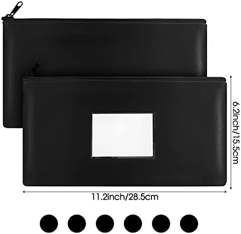 Potchen 20 Pcs Zipper Deposit Bags Money Pouches 11x6 Inch,Black - Image 2