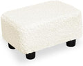 CAROLMADE Small Foot Stool Ottoman Footstool with Legs Under Desk Footrest for Living Room Bedroom and Office, Soft Ivory White by CAROLMADE