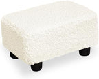 CAROLMADE Small Foot Stool Ottoman Footstool with Legs Under Desk Footrest for Living Room Bedroom and Office, Soft Ivory White by CAROLMADE