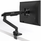 EVEO Premium Single Monitor Arm 14"–34", Adjustable Gas Spring Monitor Mount, Single Arm Desk Mount for 34 Inch Computer Screens, VESA Compatible Stand with Clamp and Grommet Base – Black by EVEO