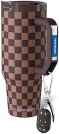 Frost Buddy Thicc Buddy 40 oz Tumbler with Handle (Espresso Checkered) by FrostBuddy