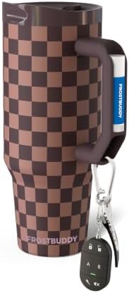 Frost Buddy Thicc Buddy 40 oz Tumbler with Handle (Espresso Checkered) by FrostBuddy