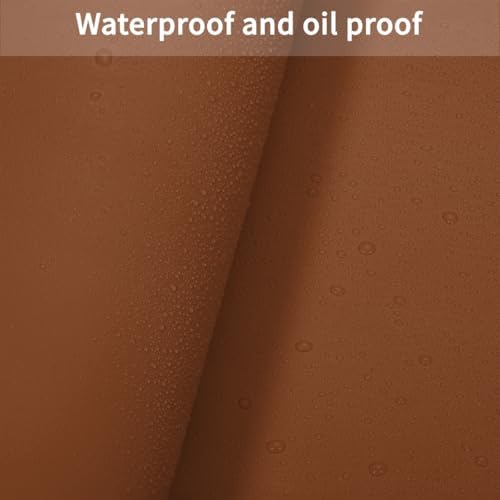 Round Table Cover - Can Be Used On Both Sides Waterproof and Easy to Clean Good Flatness Used for Dining Table(Brown+Gray Dia.48Inch) - Image 3