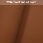 Leather Round Table Cover, 1.8mm Thick, Dia.42 Inch, Brown+Gray - Image 3