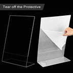 Sanwuta 2 Pcs Acrylic Sign Holder 11 X 17 Inch, Slant Display Stand - Image 3