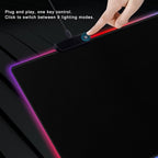 Cacoy 55"x20" RGB Gaming Mouse Pad XXL,Non-Slip LED Lighting Desk Mat,Black - Image 4