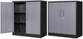 Fesbos Metal Storage Cabinet-36” Tall Steel File Cabinet with Lockable Doors and Adjustable Shelves-Black Gray Steel Storage Cabinet for Home, School, Office, Garage by Fesbos