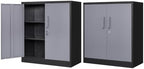 Fesbos Metal Storage Cabinet-36” Tall Steel File Cabinet with Lockable Doors and Adjustable Shelves-Black Gray Steel Storage Cabinet for Home, School, Office, Garage by Fesbos