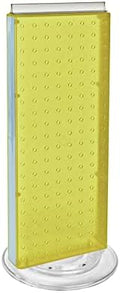 Azar 700508-YEL 8-Inch W by 20-Inch H Revolving Yellow Pegboard Counter Unit, Yellow by AzarDisplays