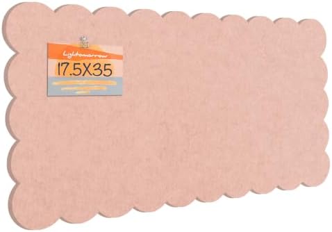 Scalloped Bulletin Board 35x17.5 inches, Decorative Felt Pin Board for Wall by Lightomorrow