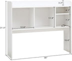 Nromant Desktop Bookshelf, Wooden Desk Storage Hutch with 6 Shelves for Computer Desk, 3-Tier Desktop Display Organizer Rack for Office Home (White) - Image 2