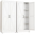 White Metal Storage Cabinet, 63" Kitchen Pantry Cabinets for Office by RISTERN