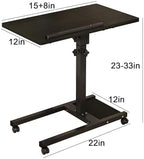 TigerDad Mobile Adjustable Height Laptop Stand PC Computer Portable Notebook Swivel Laptop Desk Rolling Table Desk Cart Tiltable with Wheels Casters& Mouse Pad Table - Image 4