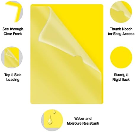 Yellow Vinyl Folders, Heavy Duty Plastic Folders with Clear Front Pocket, Doctor Stuff, Letter Size L-Type Document Holder for Home, Office and Medical, Pack of 100 - Image 4