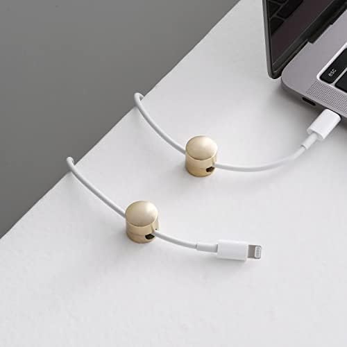 BRIGHTTIA Cable Clips - Premium Brass Cord Management for Home, Office & Car - Multipurpose Wire Holder Organizer - Sleek & Durable Design - Ideal Gift for Men, Women & Students - 4-Pack (Matte Brass) - Image 2