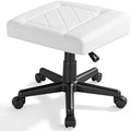 VECELO Under Desk Footrest, PU Ergonomic Foot Rest with Wheels, Comfort Padding, Height Adjustable for Relieving Leg Pain, Stiffness, and etc, White by VECELO