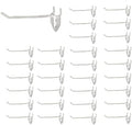 NectaCol 30 Packs 6" Long Metal Pegboard Hooks, Standard Pegboard Panel Hooks is Fit to Peg Board Panels and Pegboard Display Stand, White by NectaCol