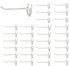 NectaCol 30 Packs 6" Long Metal Pegboard Hooks, Standard Pegboard Panel Hooks is Fit to Peg Board Panels and Pegboard Display Stand, White by NectaCol