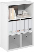 Furinno Cubicle Book Shelf, 5-Cube Bookshelf, Extra Thick Frame Cube Storage Organizer Bookcase with Closed Back, 15.3 x 29.9 x 43.3, for Living Room, Bedroom, Home Office, White by Furinno-FitsYourSpaceFitsYourBudget