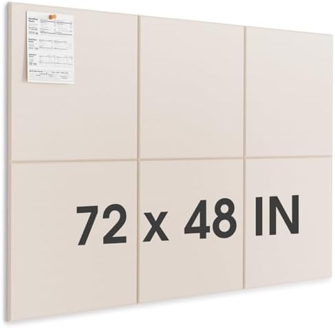 MaxGear Extra Large Bulletin Board 72" x 48", Light Tan Felt Wall Tiles by MaxGear