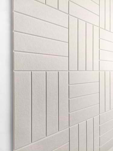 Felt Bulletin Board Tiles | Modern Cork Board Alternative | Large Cork Boards for Walls | Aesthetic Felt Wall Panels for Office & Home Decor | Pinboard & Photo Board (12-Pack) | Beige - Image 6