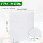 PATIKIL Desk Dividers 24" x 24" 2 Pack Desk Privacy Panel Freestanding Noise Reducing Partition Acoustic Panel with 4Pcs Support Feet for Testing Office Home and Library Pure White Style C - Image 2