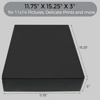 Lineco Museum Archival Storage Box, Drop Front, 11.75x15.25x3 in, Black - Image 2