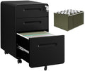 3 Drawer Mobile File Cabinet with Lock, 4 Keys and 25 Letter File Folders by LVSTEEL