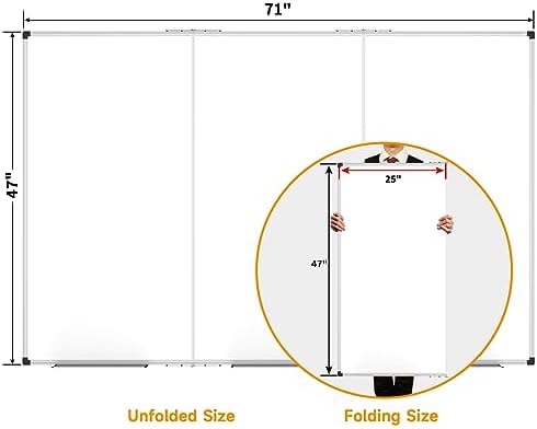 XBoard Magnetic Whiteboard 72 x 48 Inch, 6'x4' Dry Erase Board with Aluminum Frame | Foldable Wall-Mounted Whiteboard for Home Office, Classroom, Conference Room - Image 2