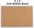 Staples Cork Bulletin Board, Aluminum Frame, 3x2 Ft, Self-Healing - Image 2
