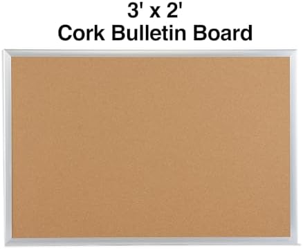 Staples Cork Bulletin Board, Aluminum Frame, 3x2 Ft, Self-Healing - Image 2