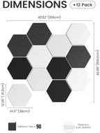 Fluxynara Extra Large 12-Pack Felt Bulletin Board Tiles, Concrete Echo - Image 2
