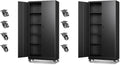 Letaya Metal Garage Storage Cabinets with Wheels,Steel Tool Cabinets Lock Door and Adjustable Shelves for Home,Office,Warehouse Organisieren (Black, 75" H) (Pack of 2) by LetayaMetalCabinets